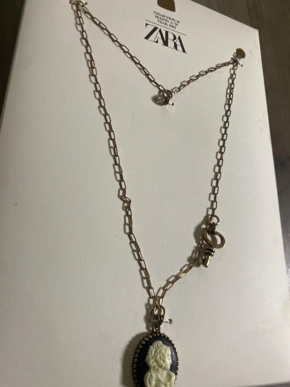 As Is NWT Zara 2 Pack Cameo Pendant Necklace